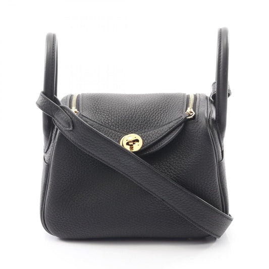 Hermes Shoulder Bag Lindy Mini Black Leather