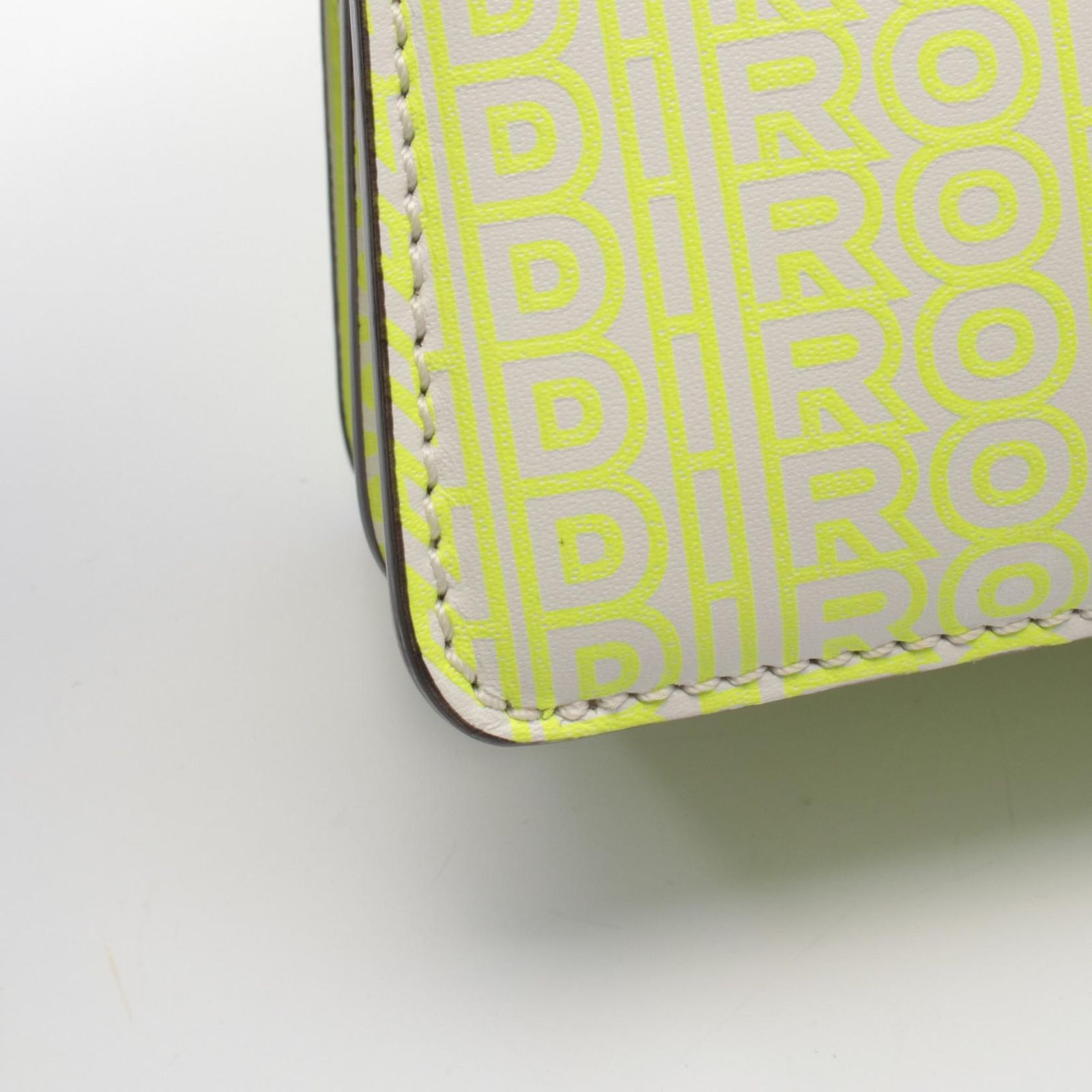 Fendi Handbag Peekaboo ISeeU X-cross White Neon Yellow Leather — view 5