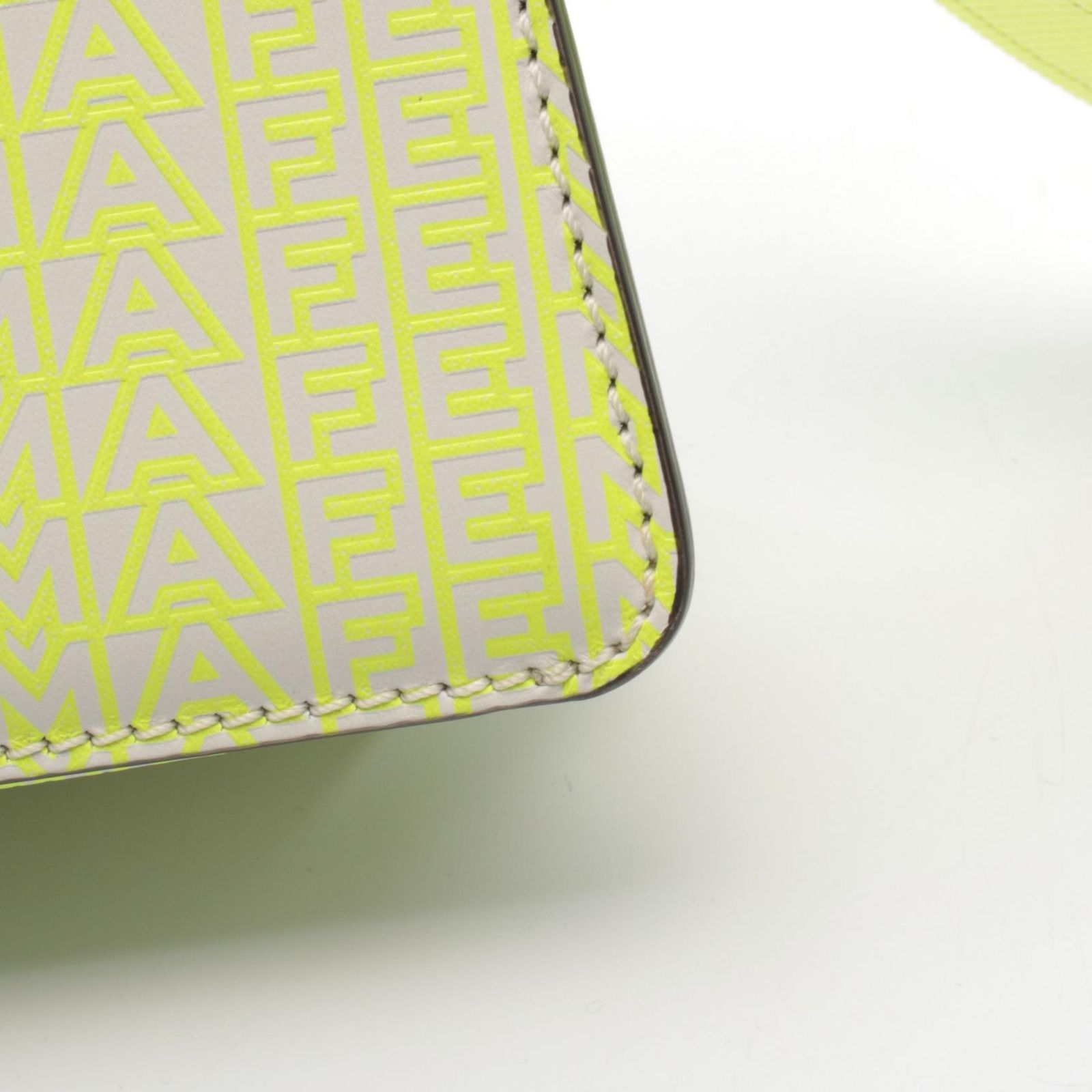 Fendi Handbag Peekaboo ISeeU X-cross White Neon Yellow Leather — view 6