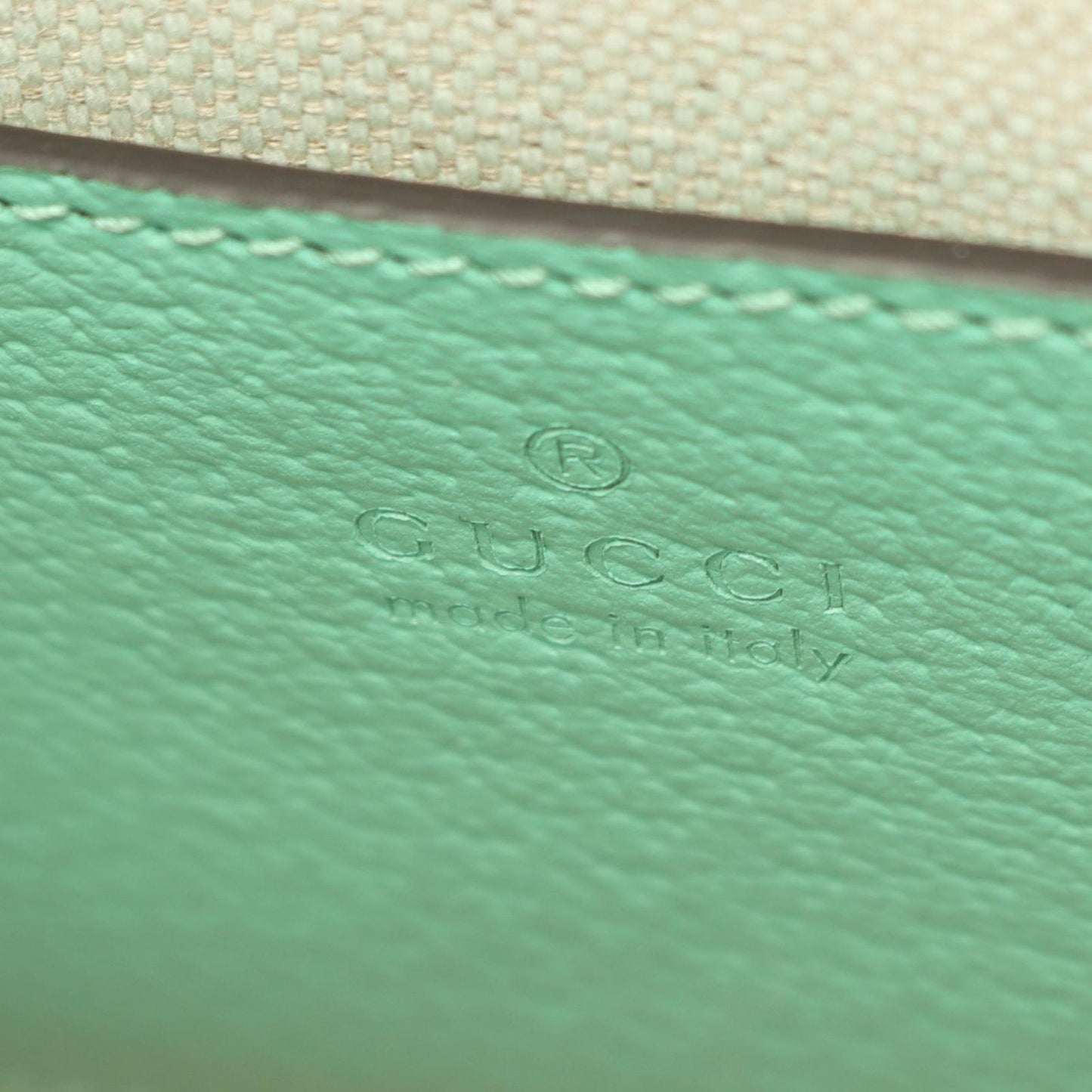Gucci Handbag Interlocking Jumbo GG Mini Tote 2-Way Beige Green Canvas Leather — view 4
