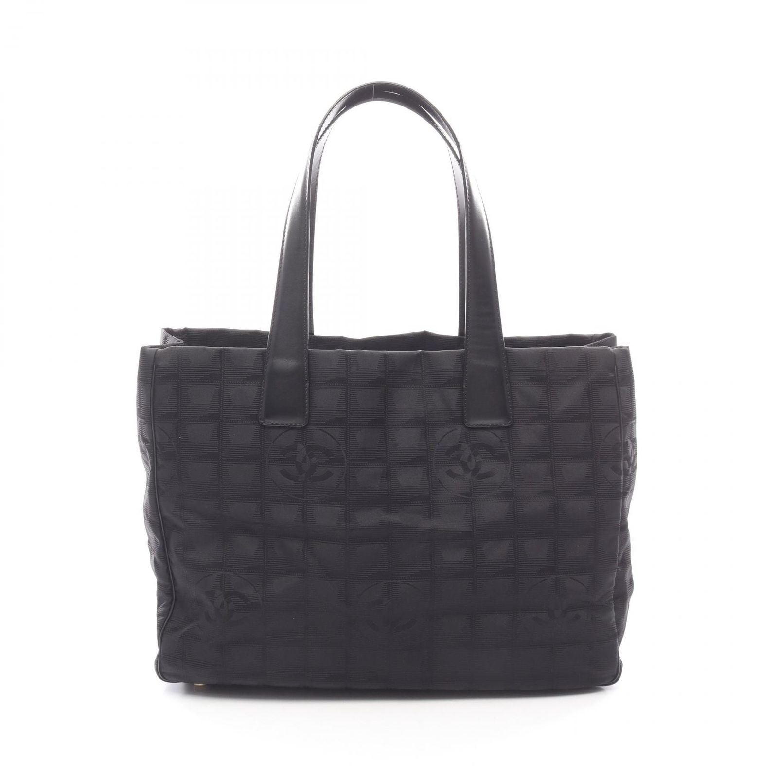 Chanel Tote New Travel Line MM Black Leather MM