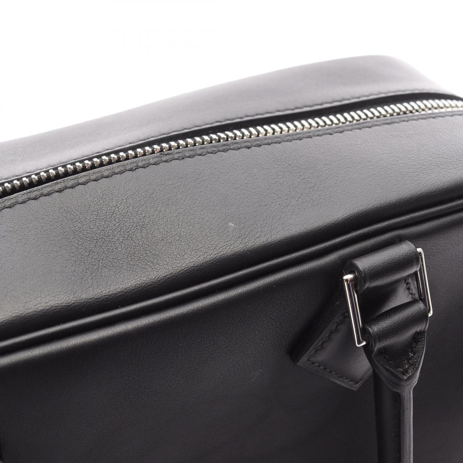 Hermes Handbag Plume 28 Black Leather Calf — view 7