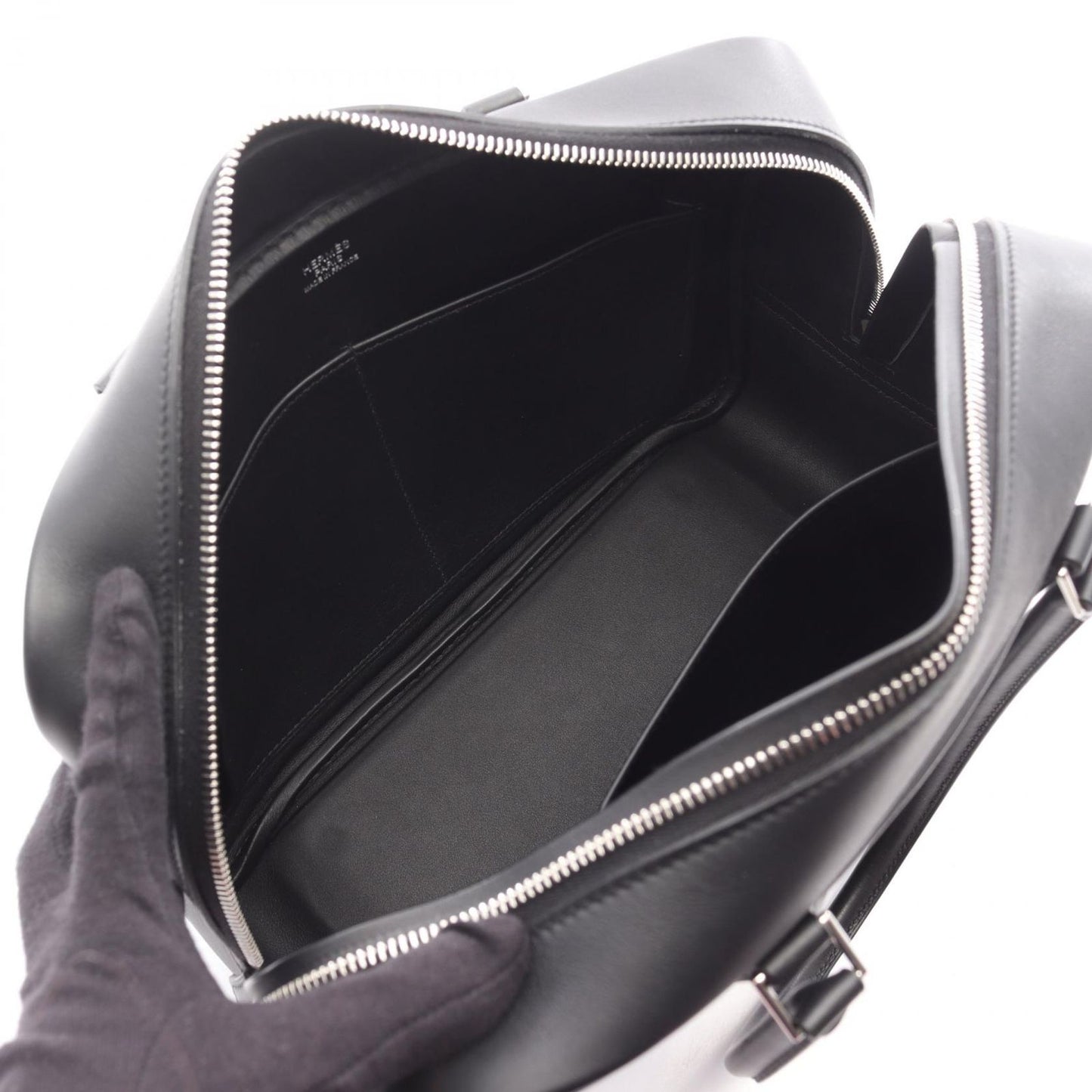 Hermes Handbag Plume 28 Black Leather Calf — view 3