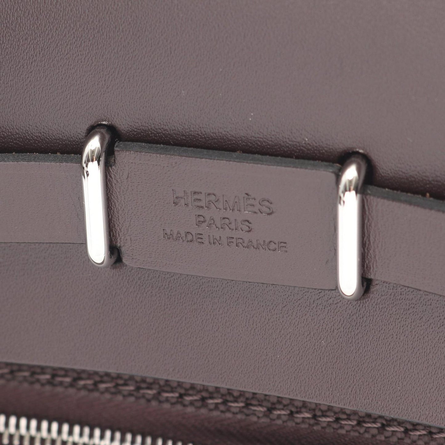 Hermes Shoulder Bag Herbag Zip Mini Ebene Leather Canvas — view 4