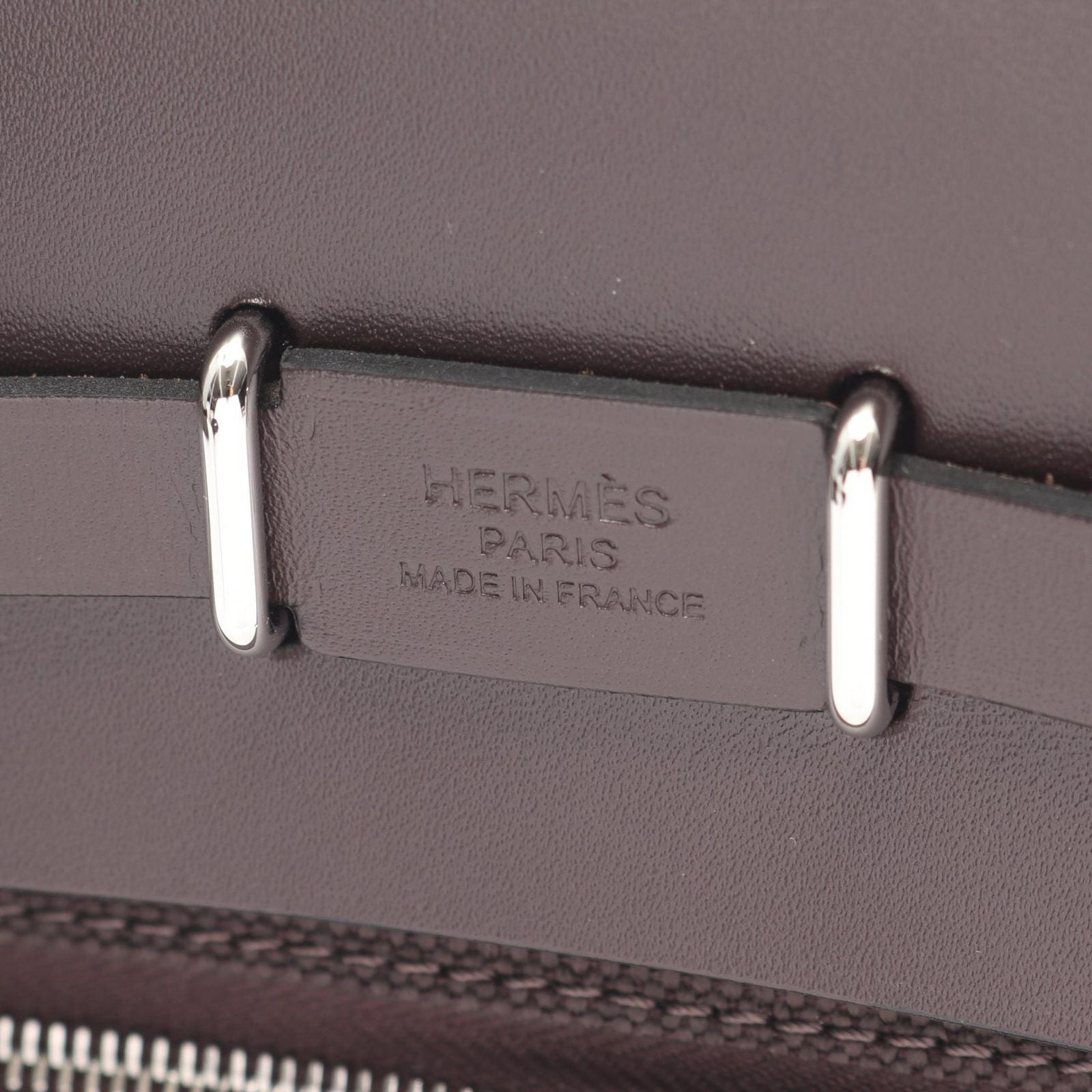 Hermes Shoulder Bag Herbag Zip Mini Ebene Leather Canvas — view 4
