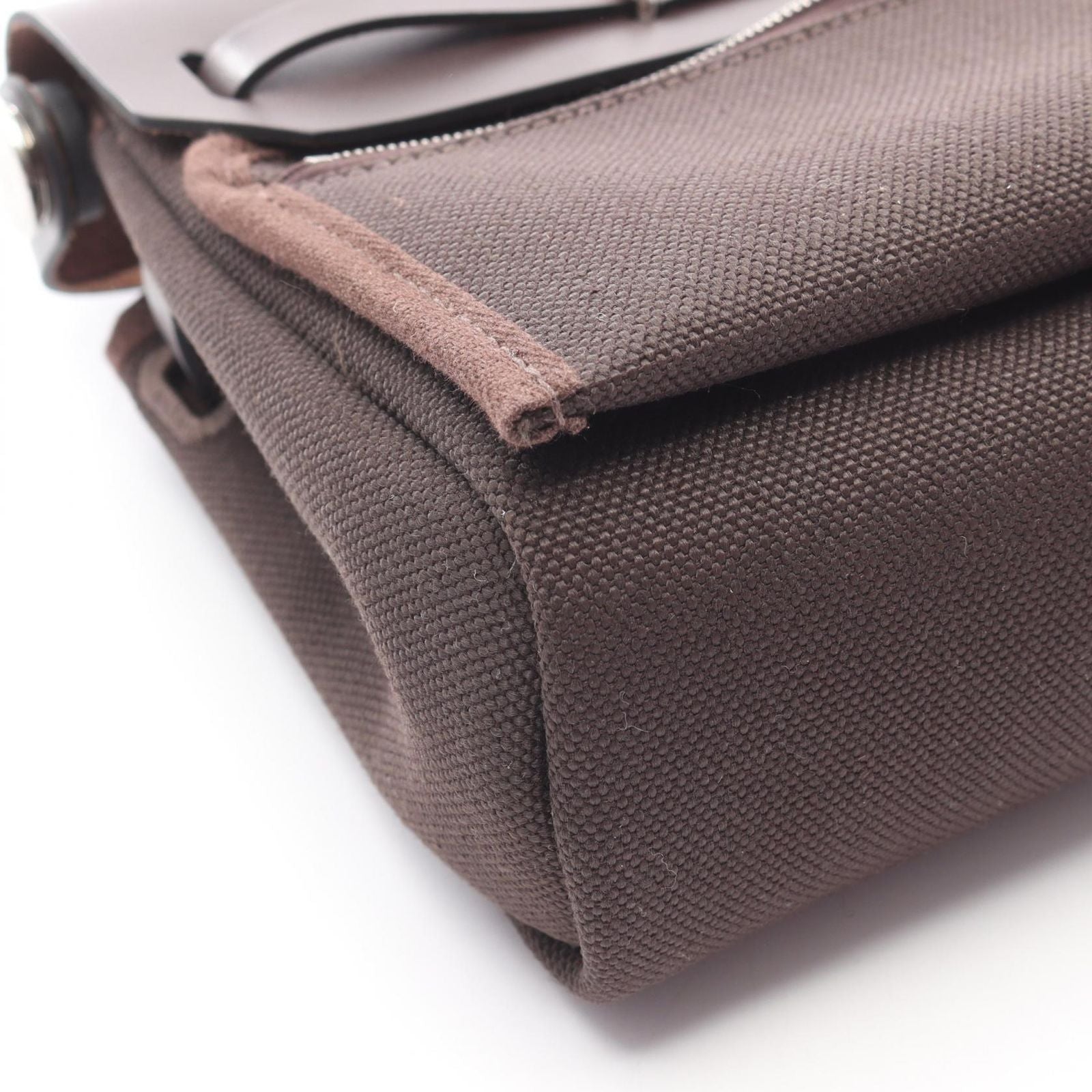 Hermes Shoulder Bag Herbag Zip Mini Ebene Leather Canvas — view 6