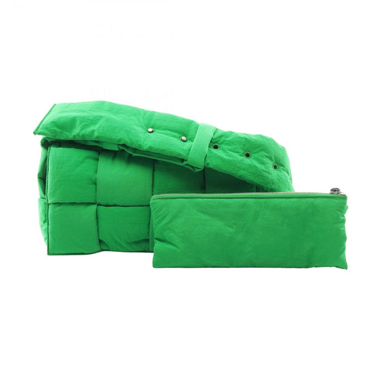 Bottega Veneta Shoulder Bag Padette Cassette Maxi Intrecciato Green Nylon