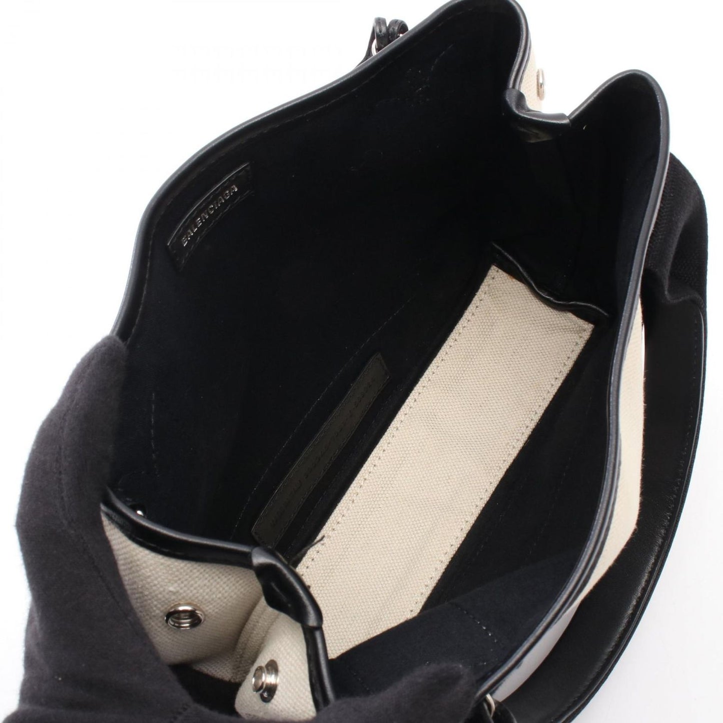 Balenciaga Handbag Navy Cabas XS 2-Way Natural Black Canvas Leather — view 3