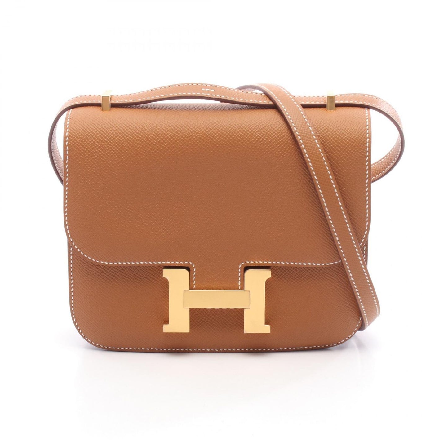 Hermes Shoulder Bag Constance 3 Mini Miroir Gold Leather