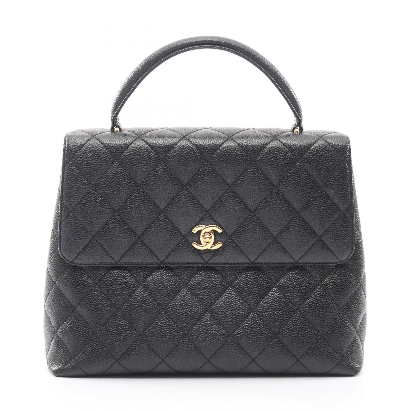 Chanel Handbag Quilted Black Leather