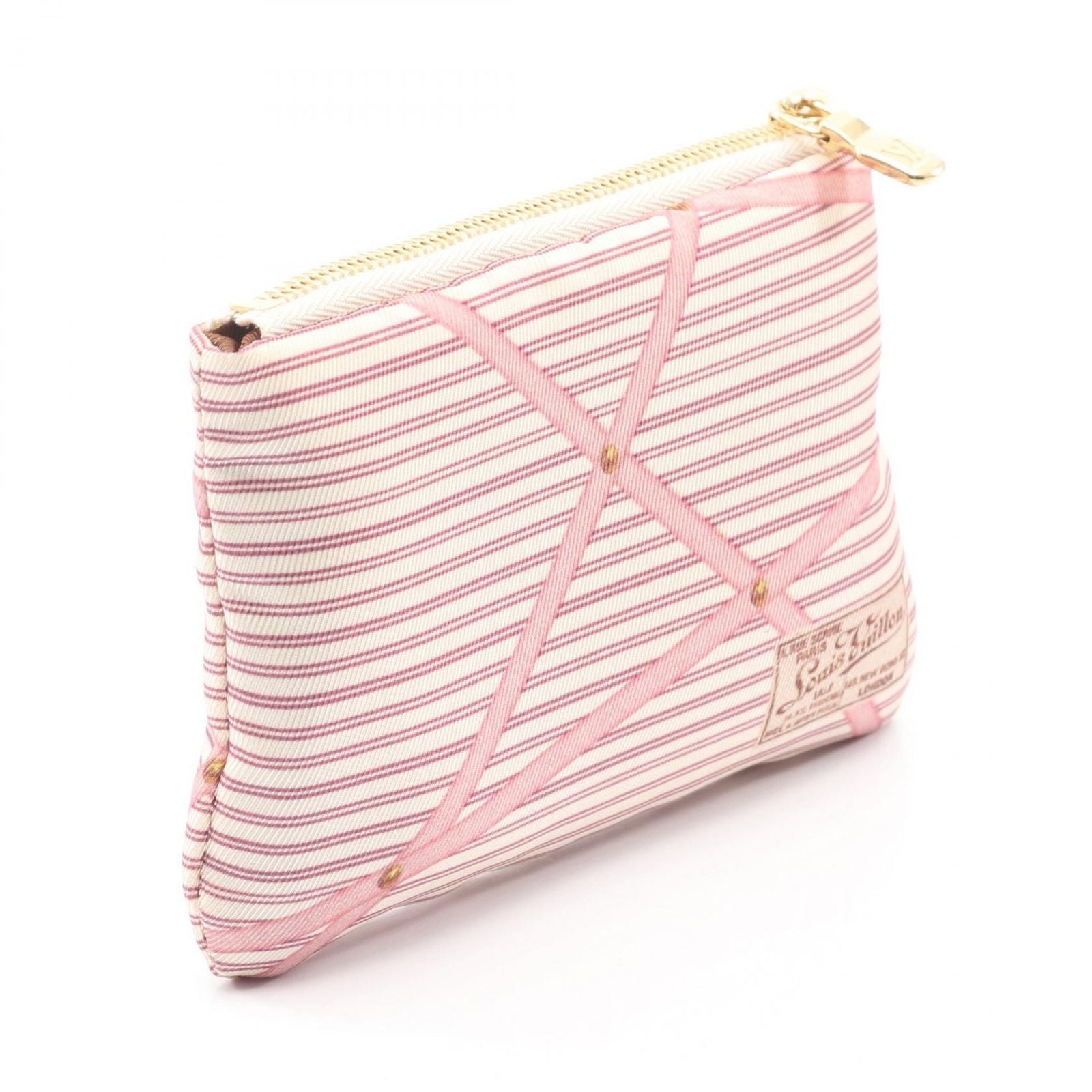 Louis Vuitton Pouch Pochette Cles with Key Ring Beige Pink — view 2