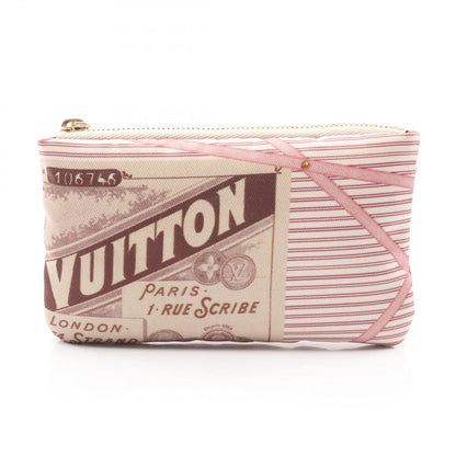 Louis Vuitton Pouch Pochette Cles with Key Ring Beige Pink