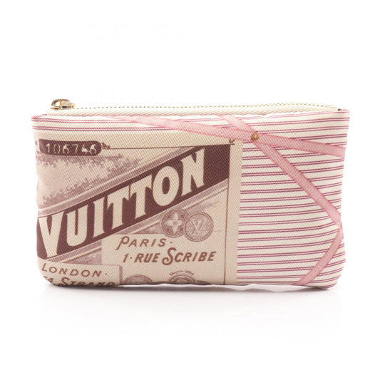 Louis Vuitton Pouch Pochette Cles with Key Ring Beige Pink