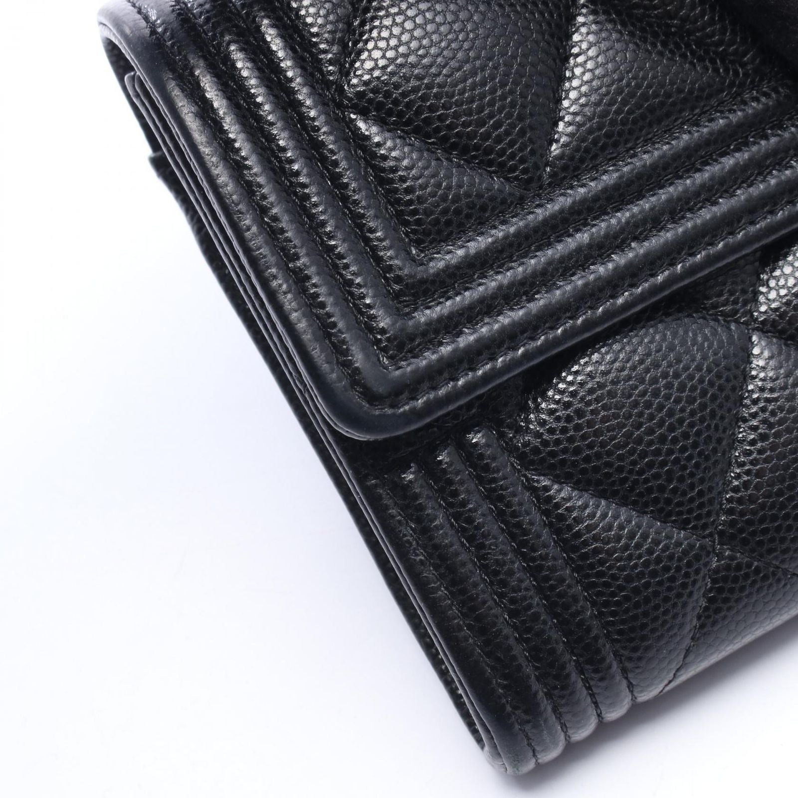 Chanel Bifold Wallet Boy Black Calf Boy Zip — view 8