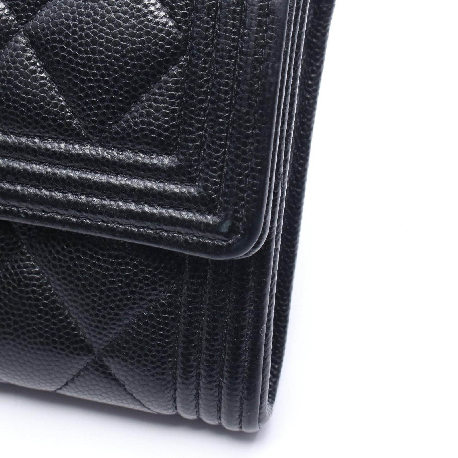 Chanel Bifold Wallet Boy Black Calf Boy Zip — view 7