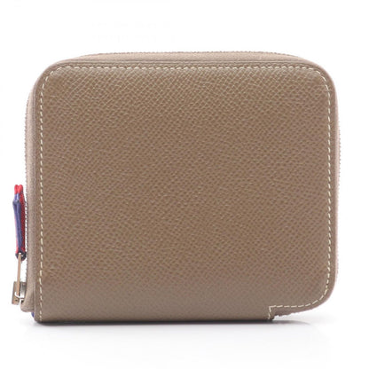 Hermes Round Wallet Azap Compact Silk Inn Etoupe Leather Inn