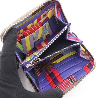 Hermes Round Wallet Azap Compact Silk Inn Etoupe Leather Inn — view 3