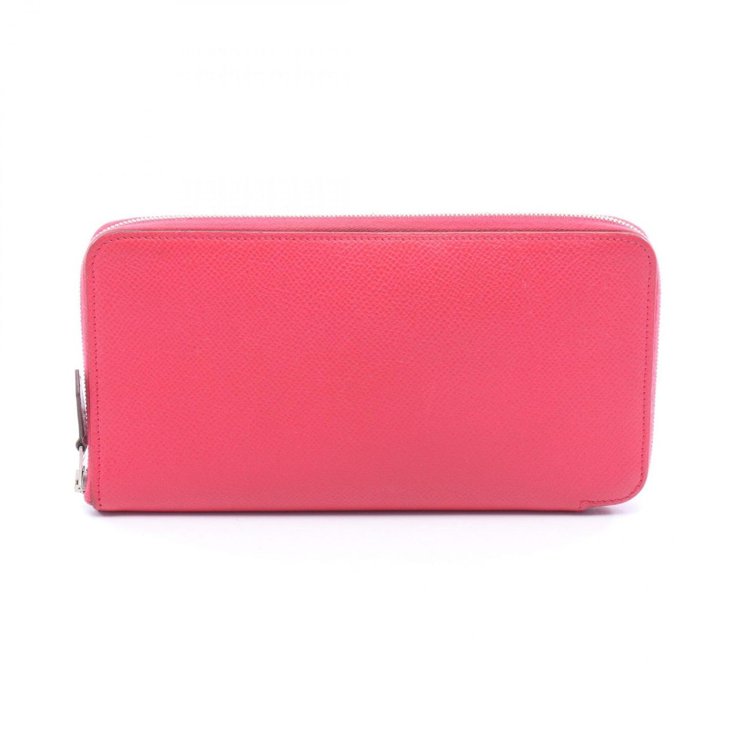 Hermes Round Wallet Azap Long Silk in Rose Leather in