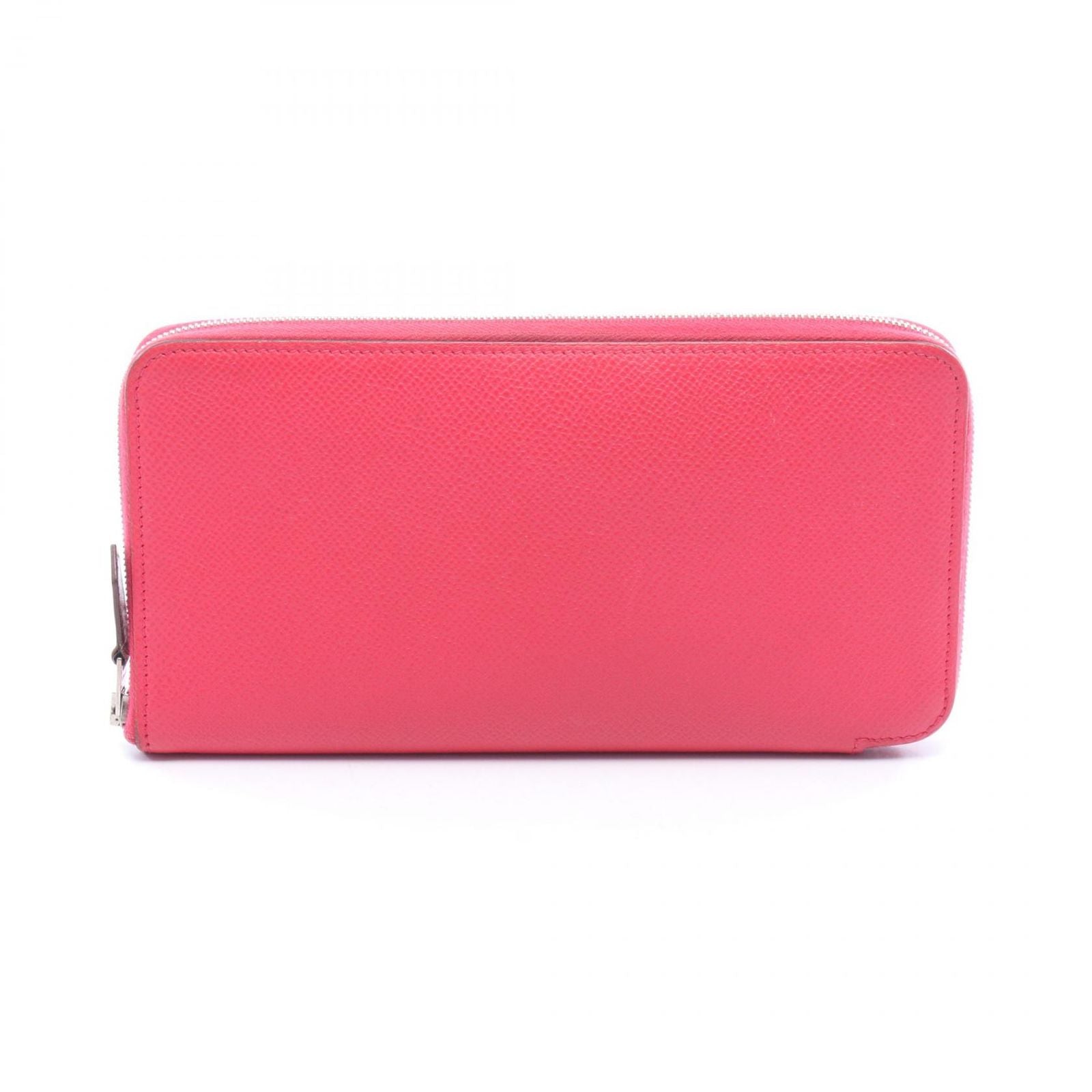 Hermes Round Wallet Azap Long Silk in Rose Leather in
