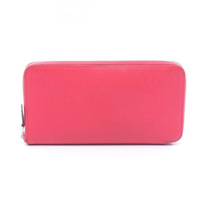 Hermes Round Wallet Azap Long Silk in Rose Leather in
