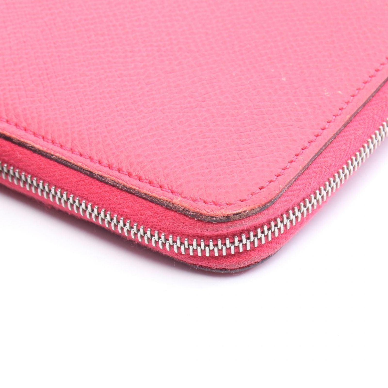 Hermes Round Wallet Azap Long Silk in Rose Leather in — view 9