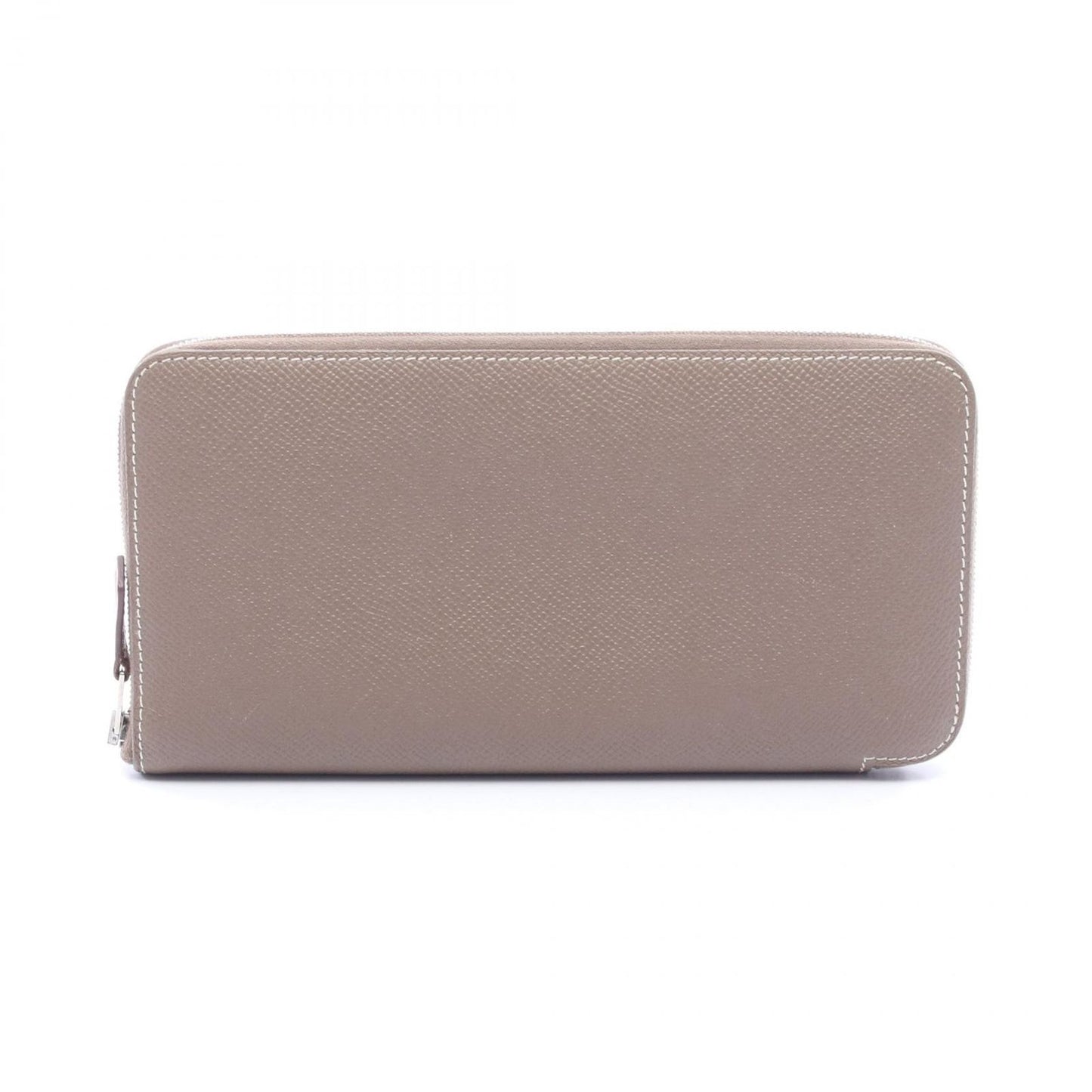 Hermes Round Wallet Azap Long Silk in Etoupe Leather in