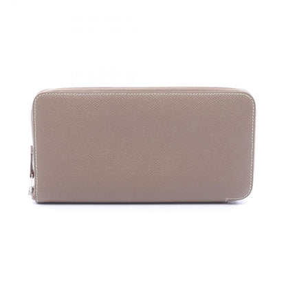 Hermes Round Wallet Azap Long Silk in Etoupe Leather in