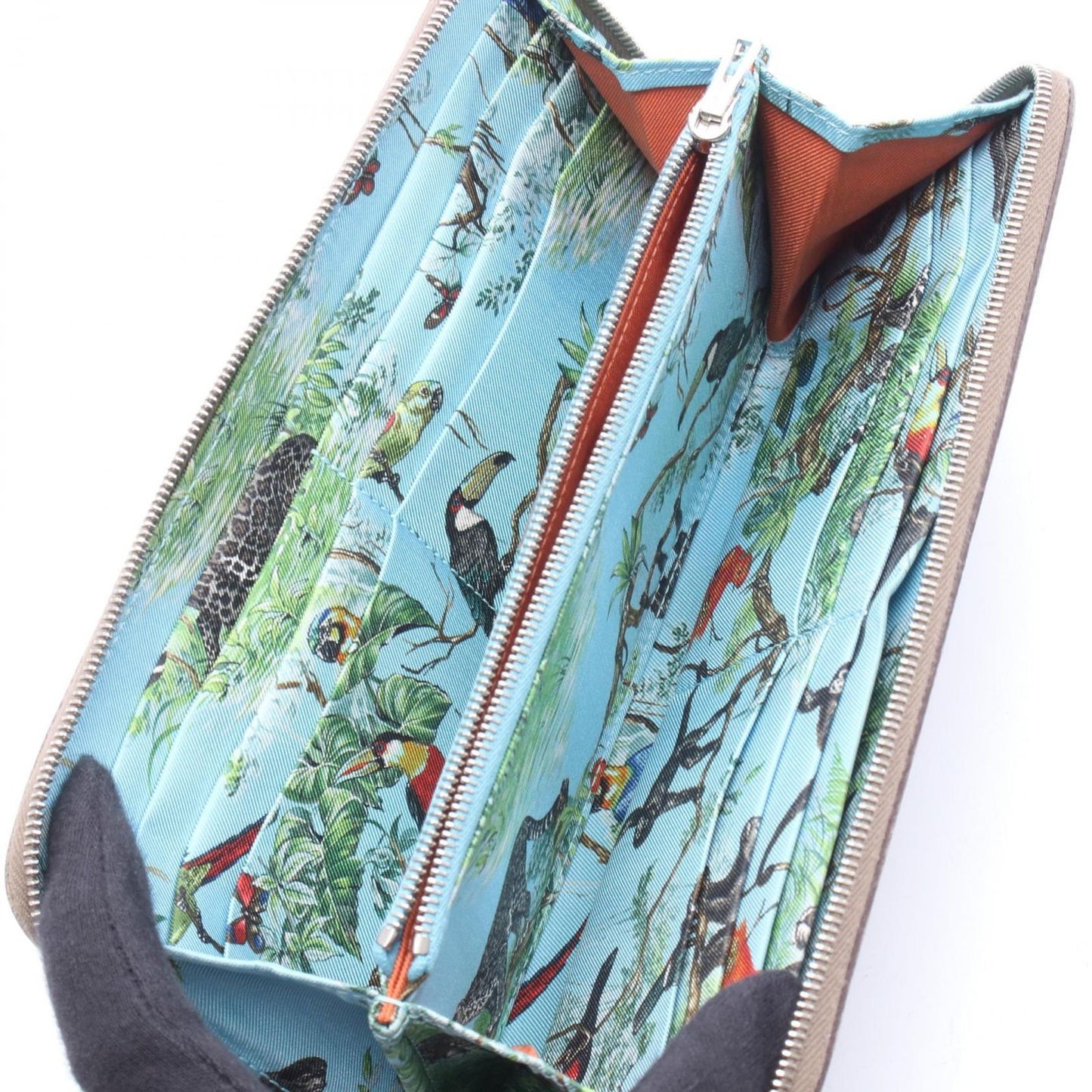 Hermes Round Wallet Azap Long Silk in Etoupe Leather in — view 3