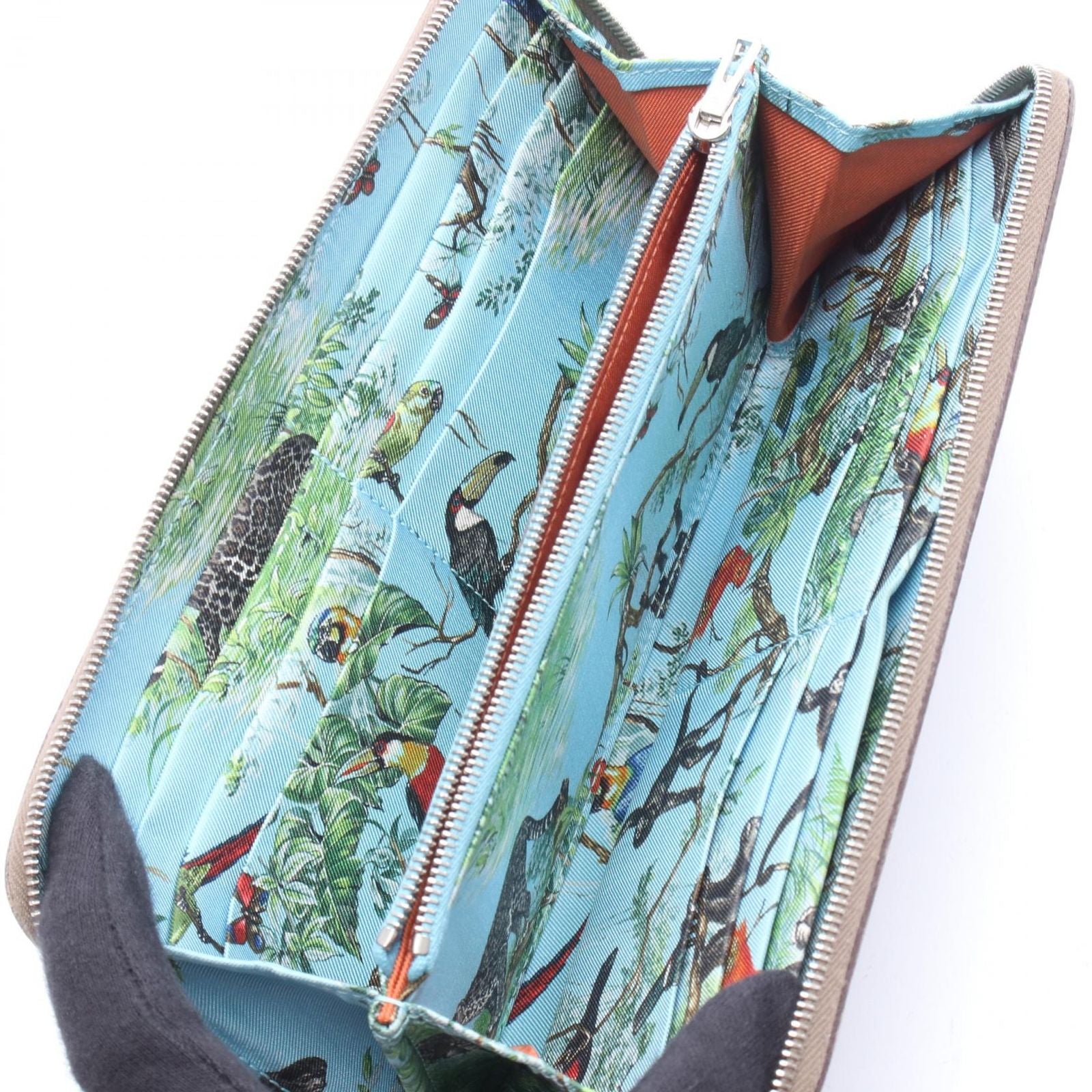 Hermes Round Wallet Azap Long Silk in Etoupe Leather in — view 3