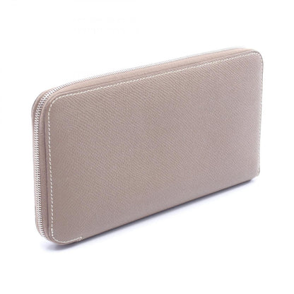 Hermes Round Wallet Azap Long Silk in Etoupe Leather in — view 2