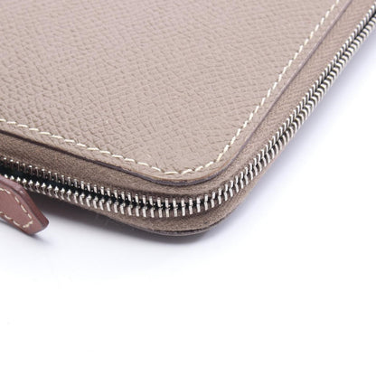 Hermes Round Wallet Azap Long Silk in Etoupe Leather in — view 8