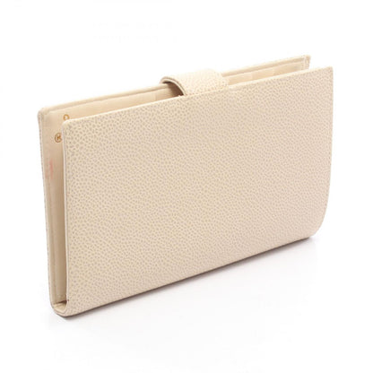 Chanel Bifold Wallet CC Logo Ivory Caviar Leather Clasp — view 2