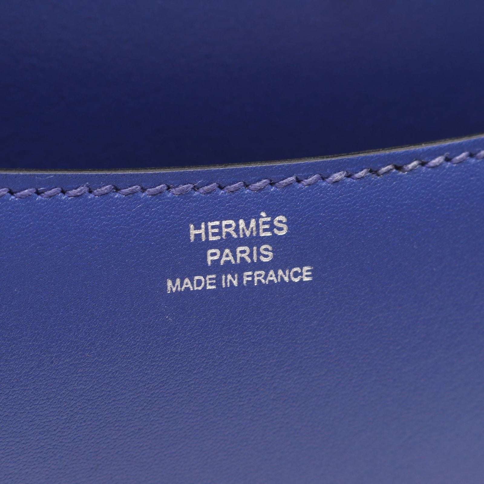 Hermes Shoulder Bag Constance 3 Mini Blue Electric Leather — view 4