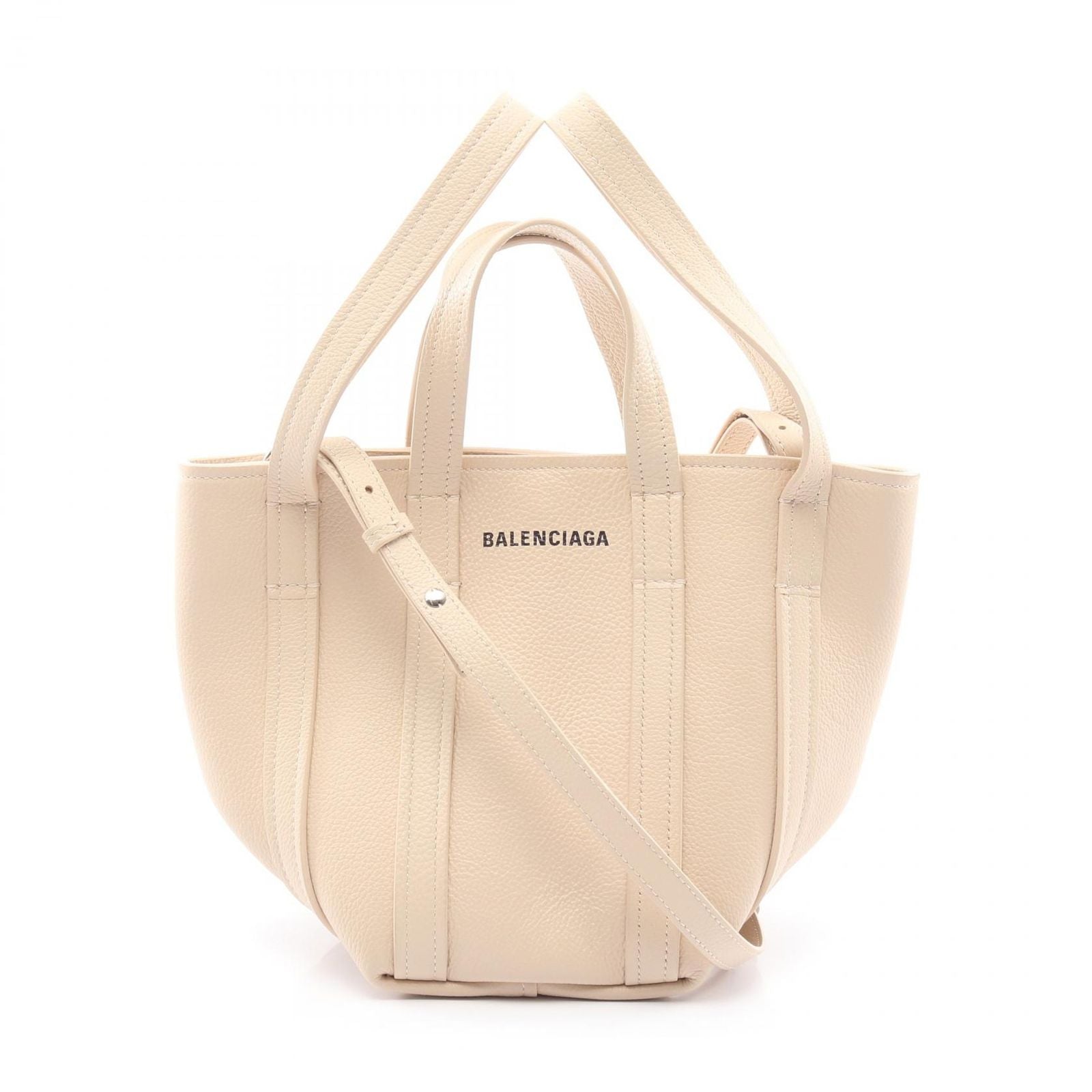 Balenciaga Handbag Everyday XS North South 2-Way Beige Leather