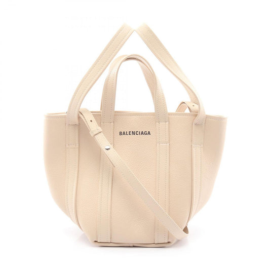 Balenciaga Handbag Everyday XS North South 2-Way Beige Leather
