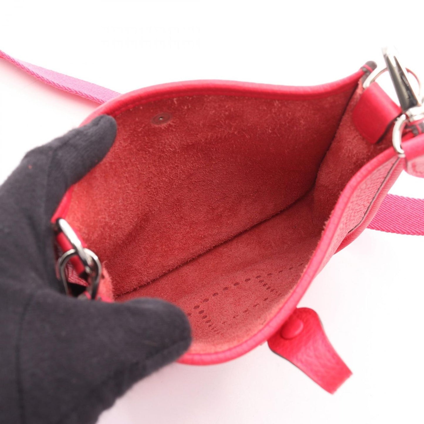 Hermes Shoulder Bag Evelyne Amazon TPM Rose Leather — view 3