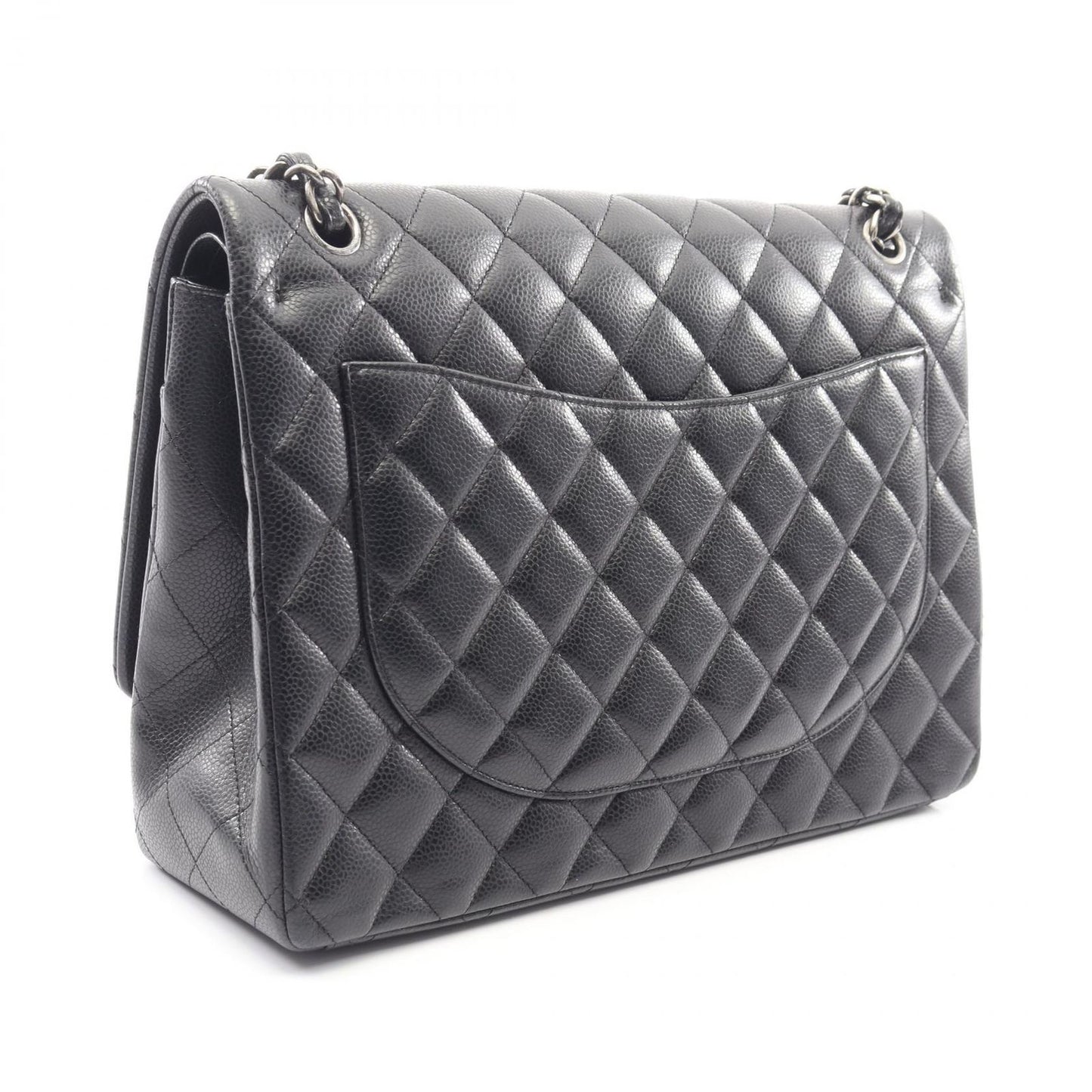 Chanel Shoulder Bag Big Quilted 34 Double Flap Black Leather Chain — view 2