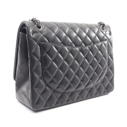 Chanel Shoulder Bag Big Quilted 34 Double Flap Black Leather Chain — view 2
