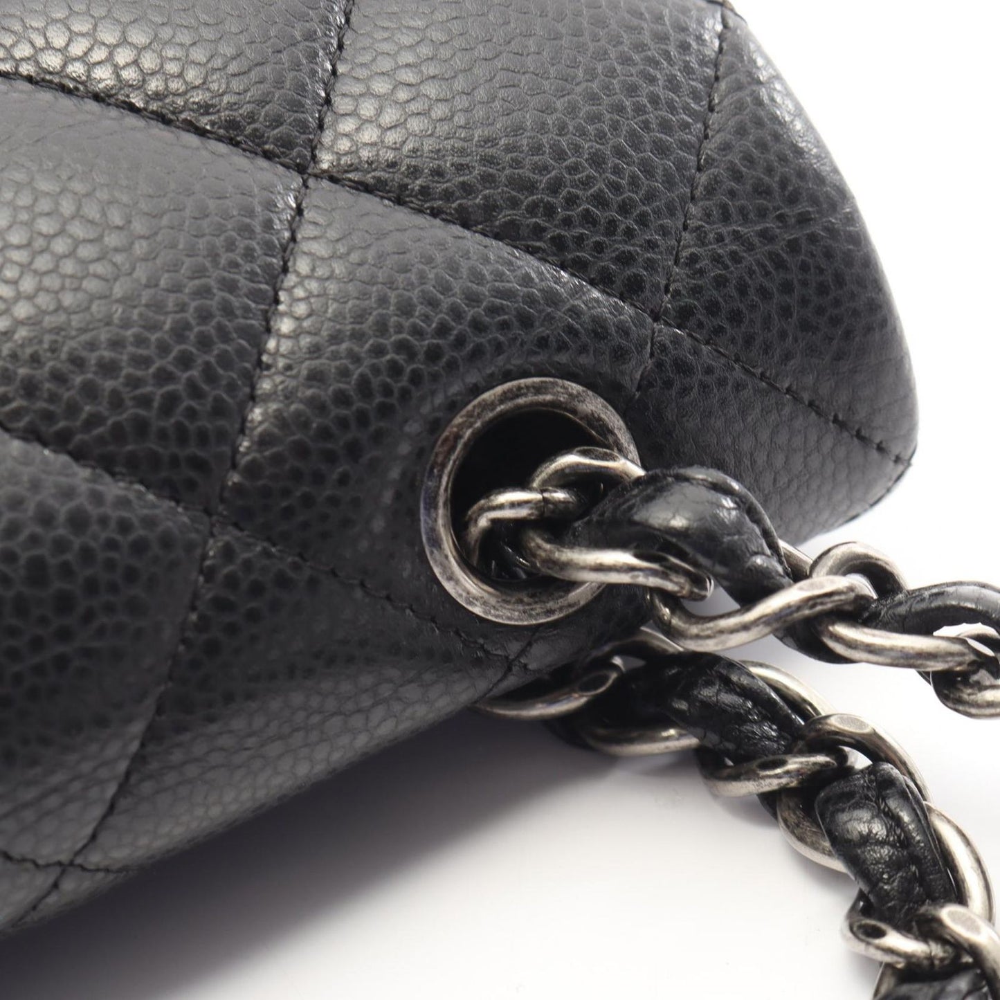 Chanel Shoulder Bag Big Quilted 34 Double Flap Black Leather Chain — view 9