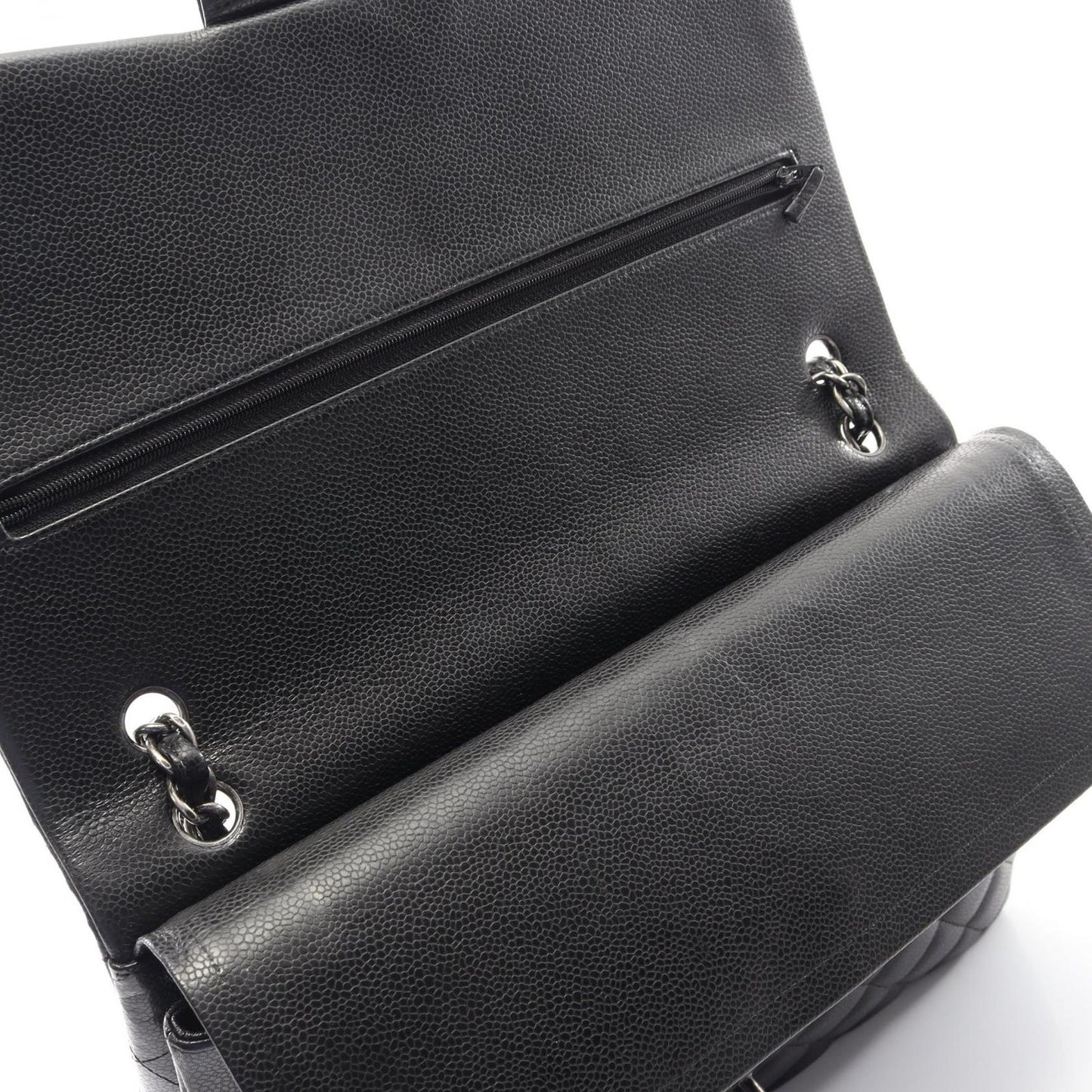 Chanel Shoulder Bag Big Quilted 34 Double Flap Black Leather Chain — view 6