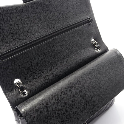 Chanel Shoulder Bag Big Quilted 34 Double Flap Black Leather Chain — view 6