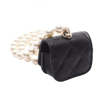 Chanel Quilted Airpods Case with Shoulder Strap Black — view 2