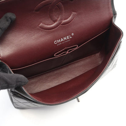 Chanel Shoulder Bag Quilted Double Flap Black Lambskin Chain — view 3