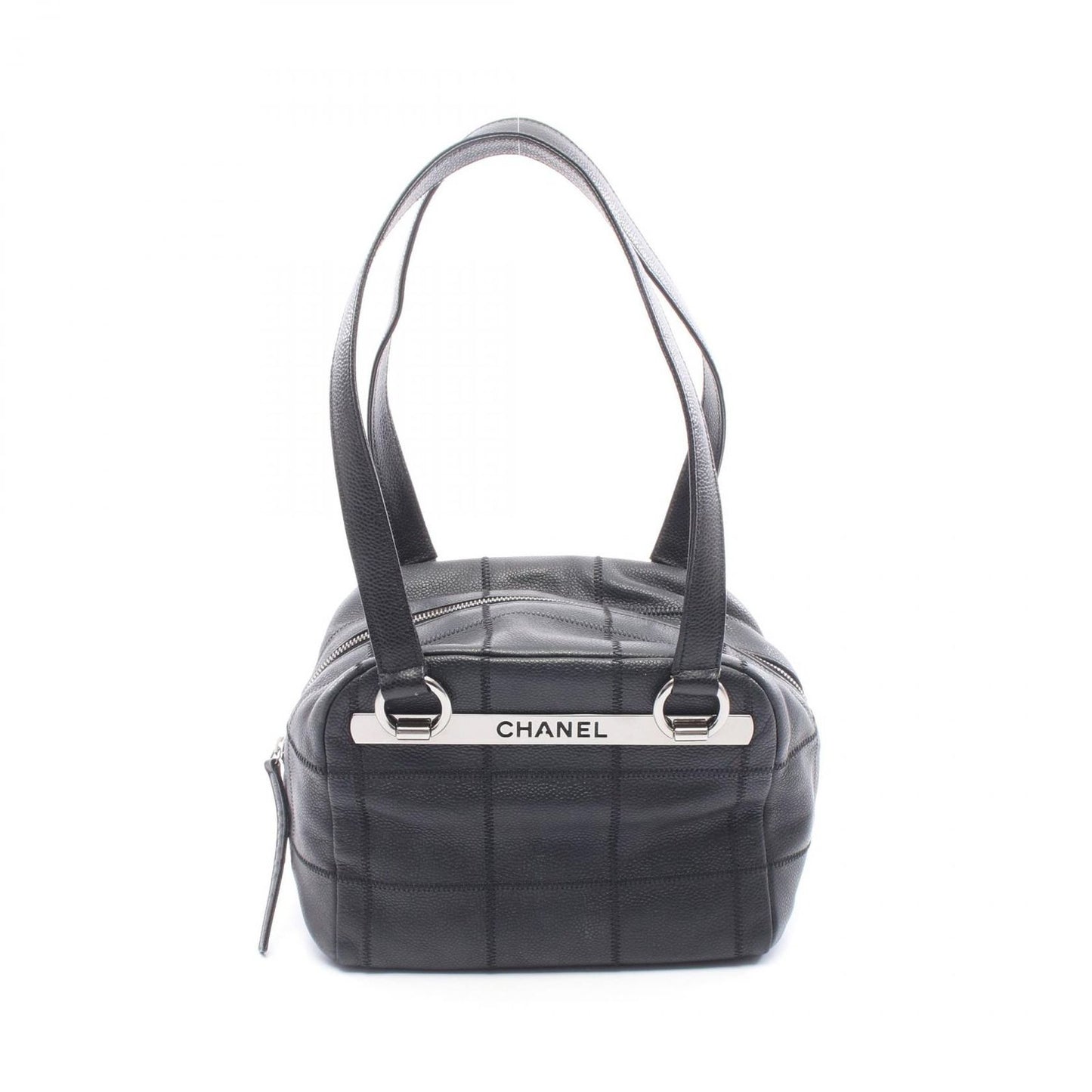 Chanel Choco Bar Black Leather Bar Shoulder Bag