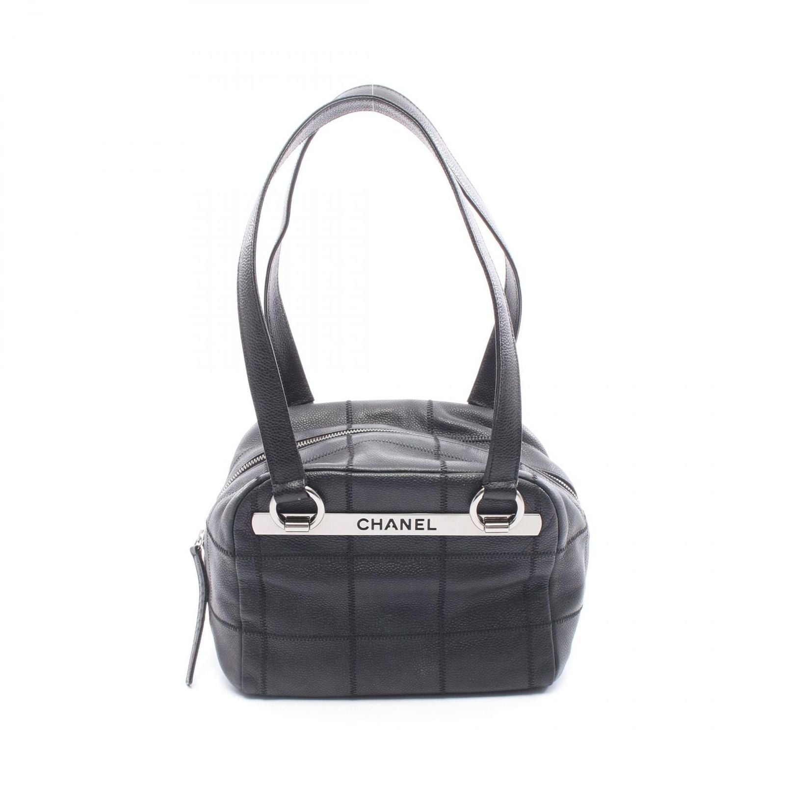 Chanel Choco Bar Black Leather Bar Shoulder Bag