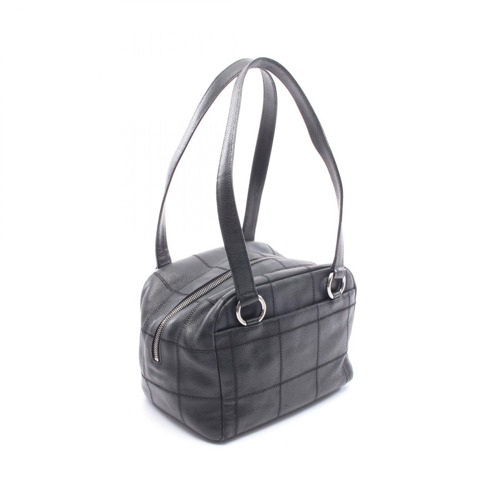 Chanel Choco Bar Black Leather Bar Shoulder Bag — view 2