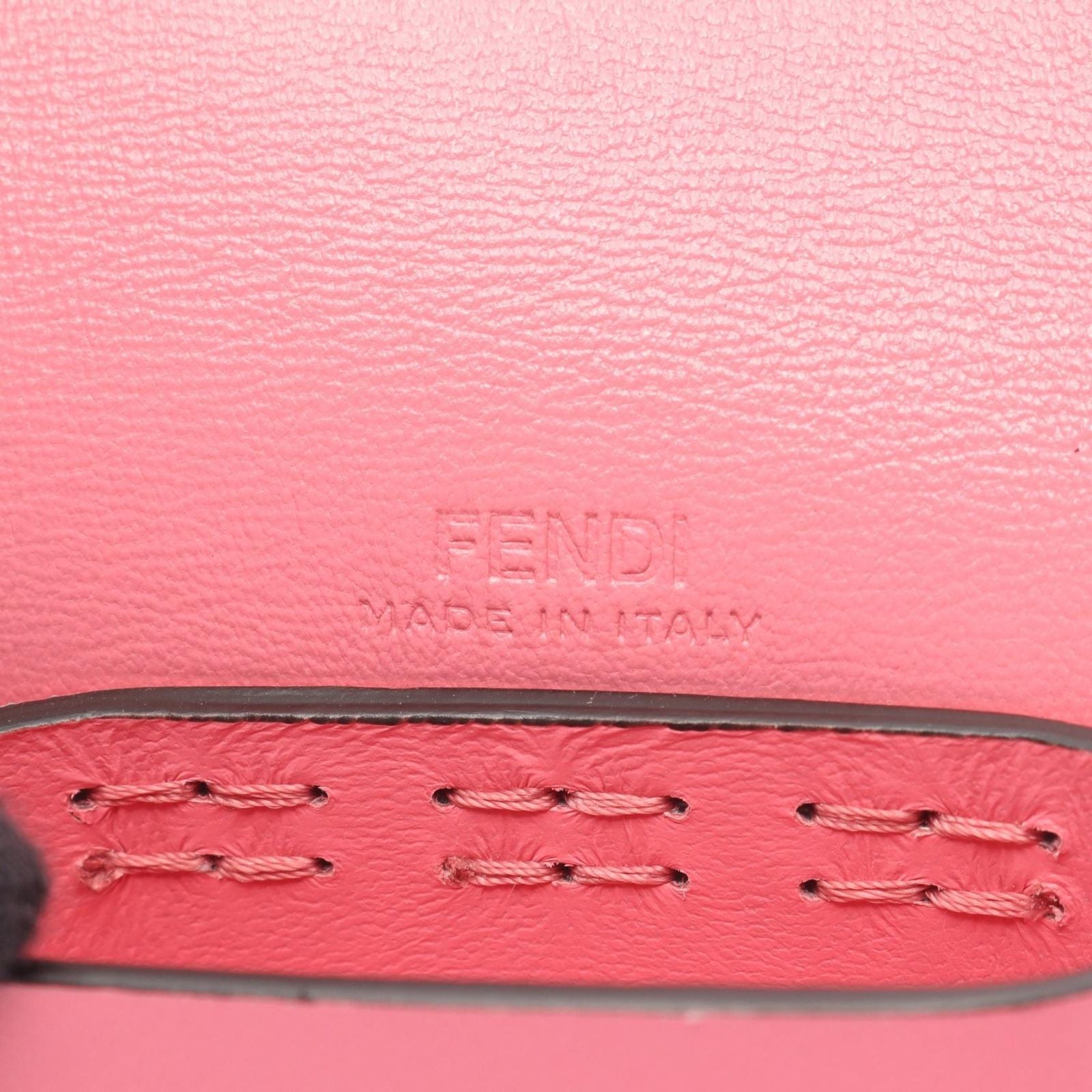 Fendi Pico Baguette Airpods Case Pink Leather Shoulder Strap — view 4
