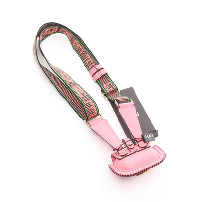 Fendi Pico Baguette Airpods Case Pink Leather Shoulder Strap — view 2