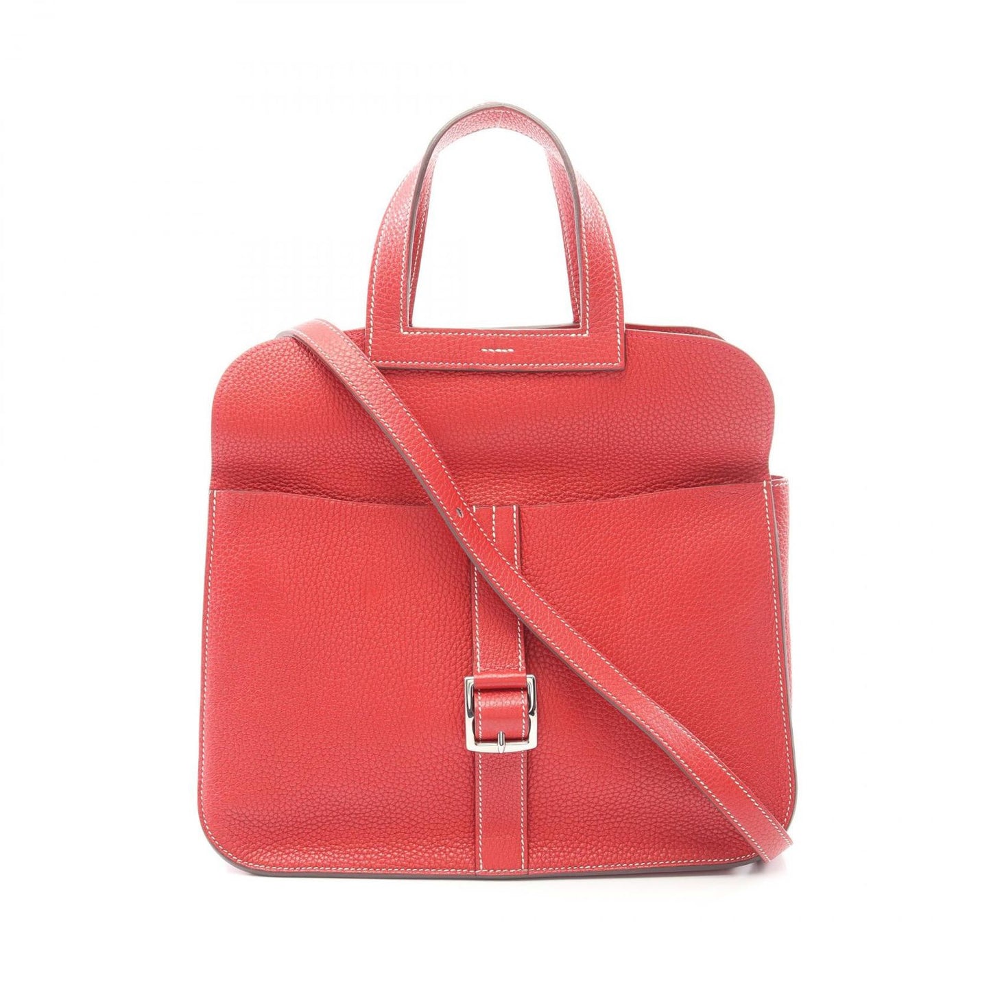 Hermes Handbag Halzan 31 2-Way Rouge Tomato Leather 31