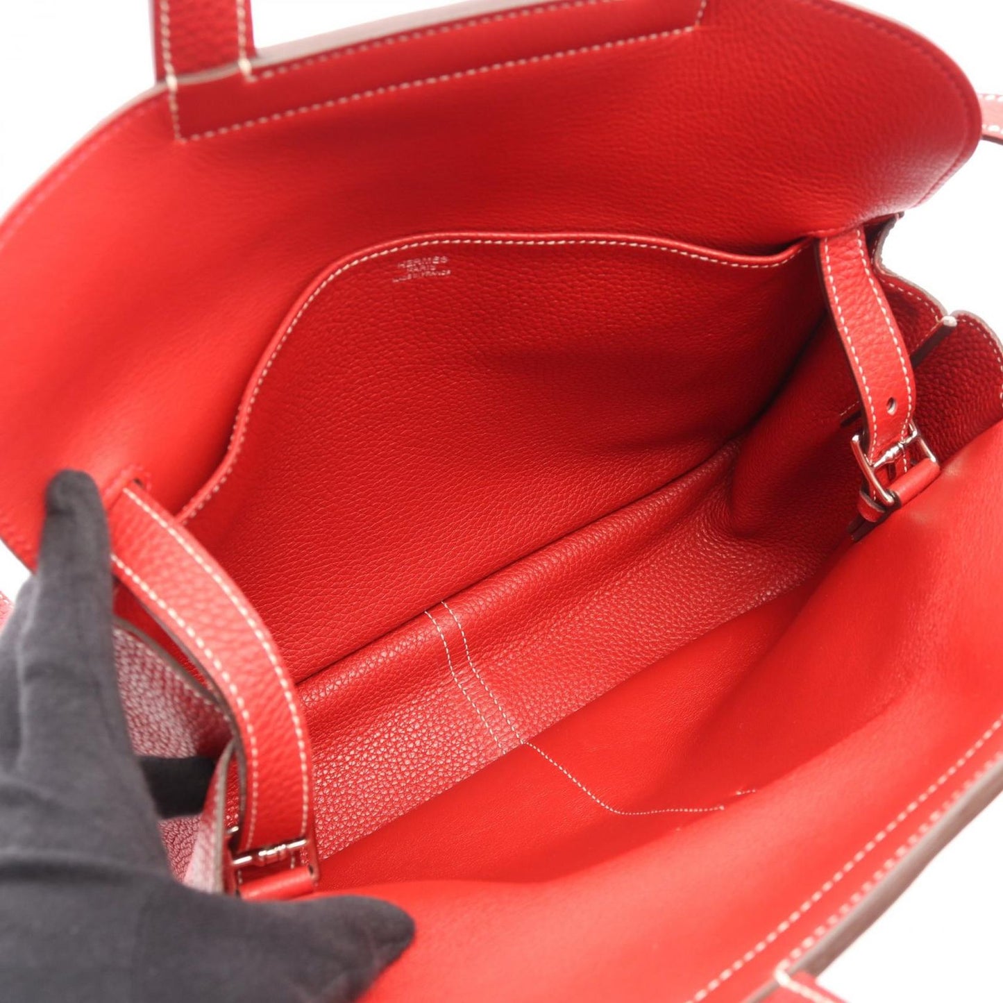 Hermes Handbag Halzan 31 2-Way Rouge Tomato Leather 31 — view 3